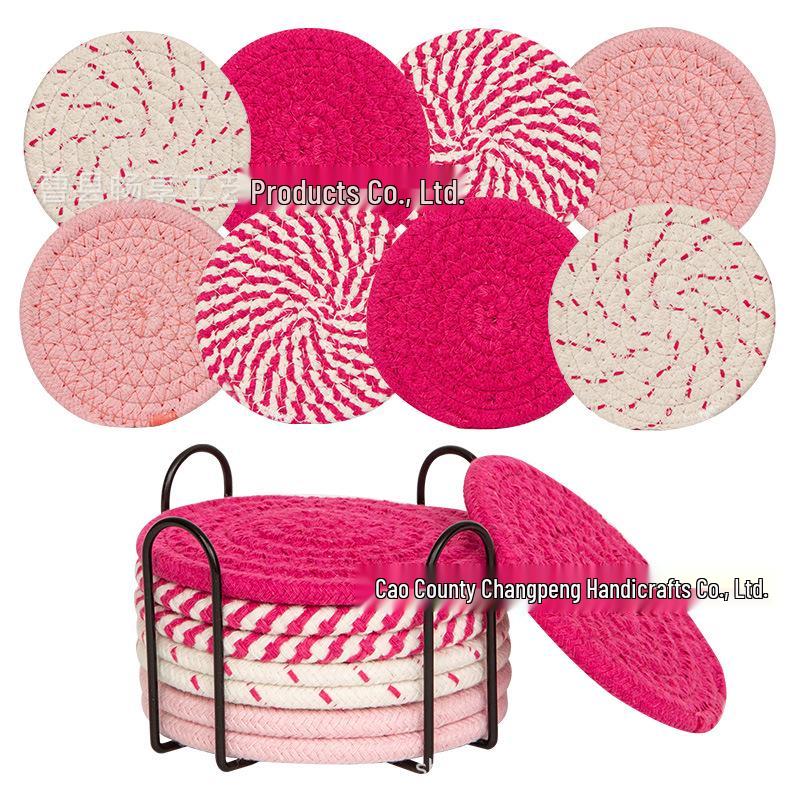 Nordic Cotton Rope Woven Placemat: Round Heat-Resistant Insulation Pad for Kitchen or Dining Table