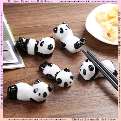 8 stücke Keramik Kreative Essstäbchen Rack Niedlichen Panda Stil Essstäbchen Halter Hause Esstisch Dekore Restaurant Tisch Stift Regal
