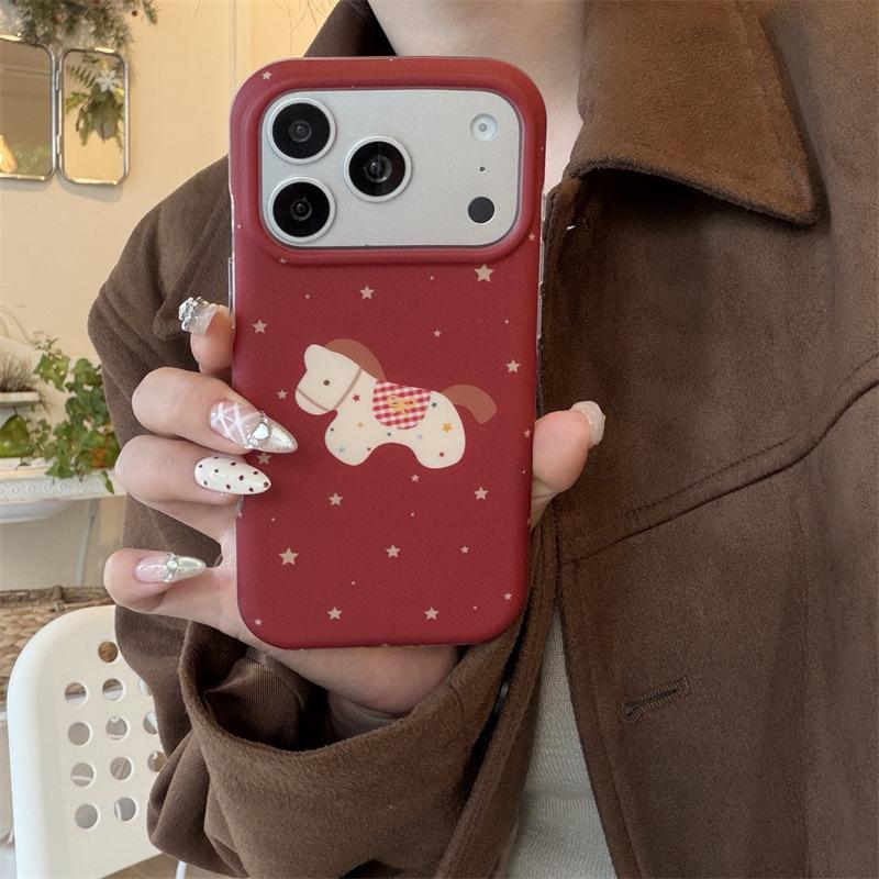 New Year Festive Red Star iPhone Case for 17/16 Pro Max/15/14 - Premium Design iPhone 17 Pro Max