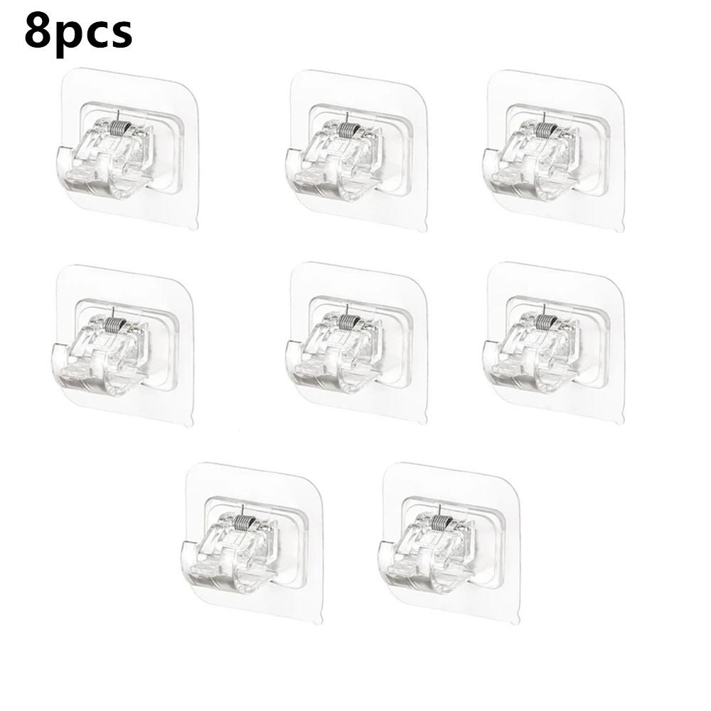 

Набор из 2/4/8 самоклеящихся крючков, зажим для карниза без прокола, крючок для оконных штор, настенный держатель, бытовой зажим, фиксированный зажим