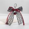 Keychain Hollow Red Ribbon Cherry Pendant Women Handbag and Backpack Key Chain Exquisite Ornament Holiday Gift Decor