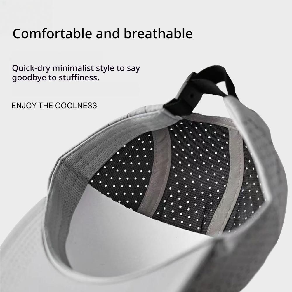 Men Women Breathable Perforated Flat Brim Cap Quick Dry Uv Protection Adjustable Outdoor Hiking Running Sun Hat