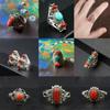 Handmade Red Turquoise Open Ring Tibetan Retro Turquoise Jewelry