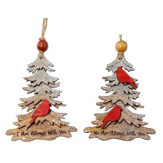 We Are Always with You Ornament Tree Shaped Wooden Christmas Ornament Sympathy Gift for Loss of Loved One
