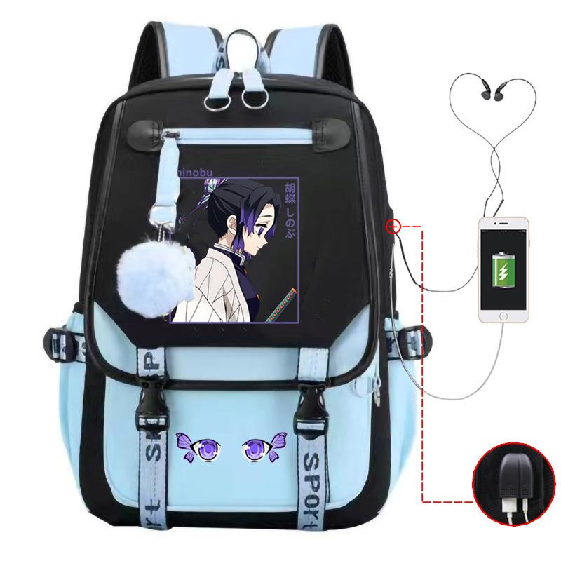 Animation Schoolbag Ghost Destroyer Blade Trend USB Large Capacity Student Ridge Backpack
