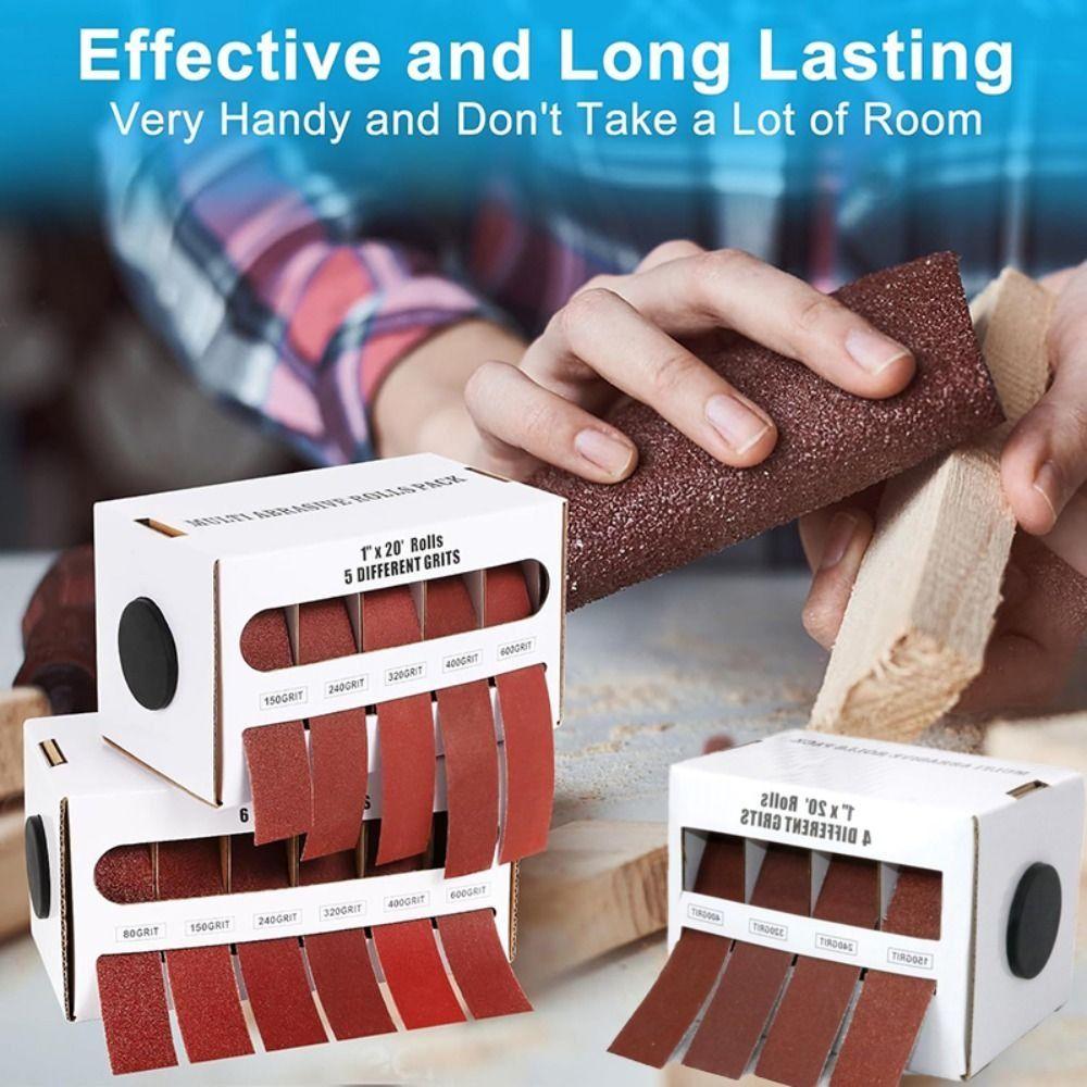 4/5/6 rolls 80/150/240/320/400/600 Grit  Cloth Rolls Alumina Sandpaper  Wall Surfaces