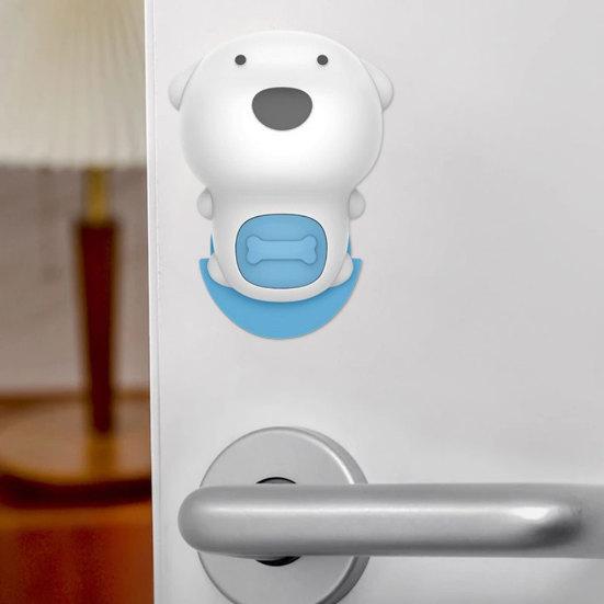 Door Stopper Safety Anti-collision Silicone Cartoon Dog Shape Anti-pinch Door Handle Bumper Daily Use