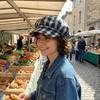 Thin Brim Plaid Beret Hat Irregular Octagonal Newsboy Peaked Hat Fashion Painter Artist Cap  Travel