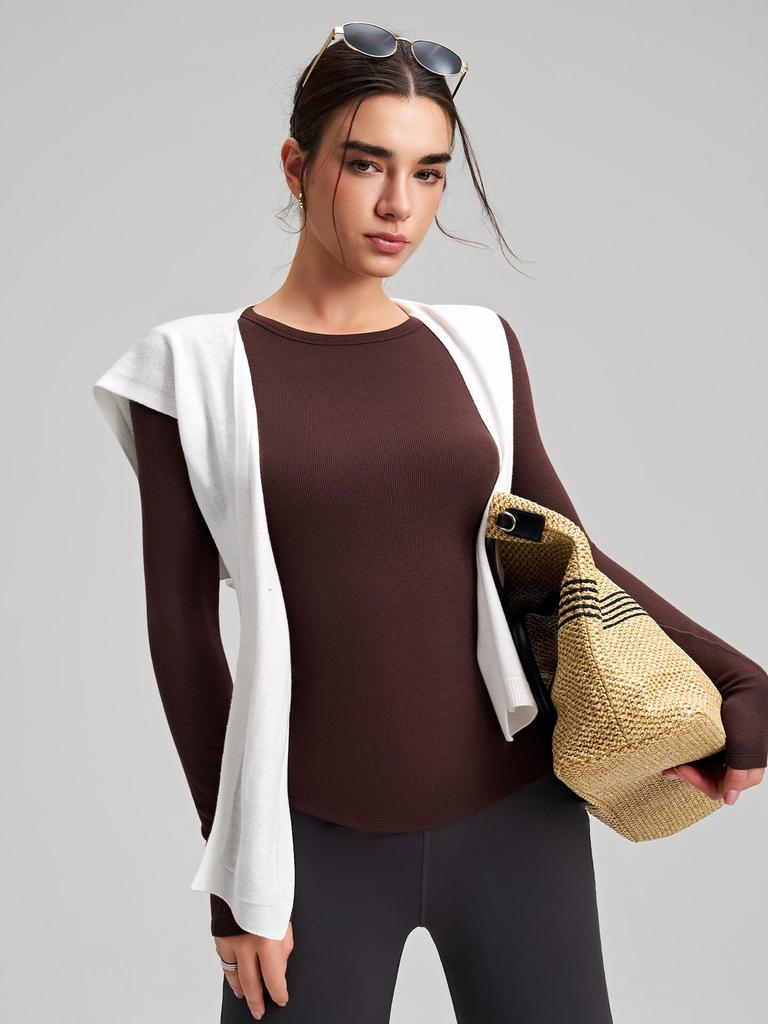 Premium High Elasticity Long Sleeve Yoga Top: Slimming & Stylish for Fitness, Running, and Casual Wear