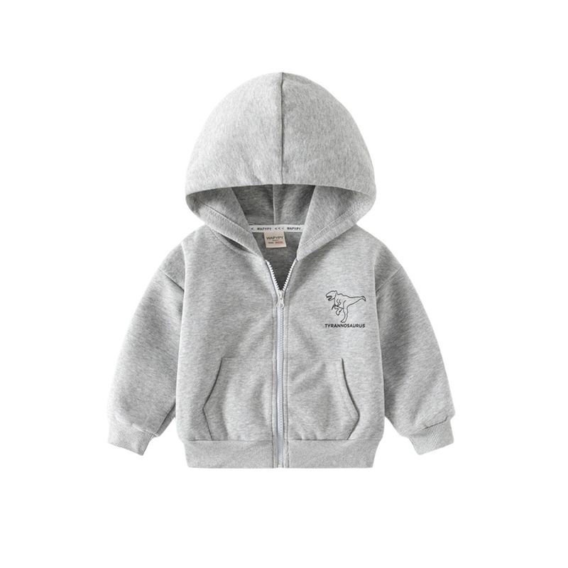 K-style Children's Clothing Spring and Autumn Boys Hooded Sweatshirt Baby Boy Dinosaur Hoodie Tops Kids Zip-up Shirt Outwear Thick