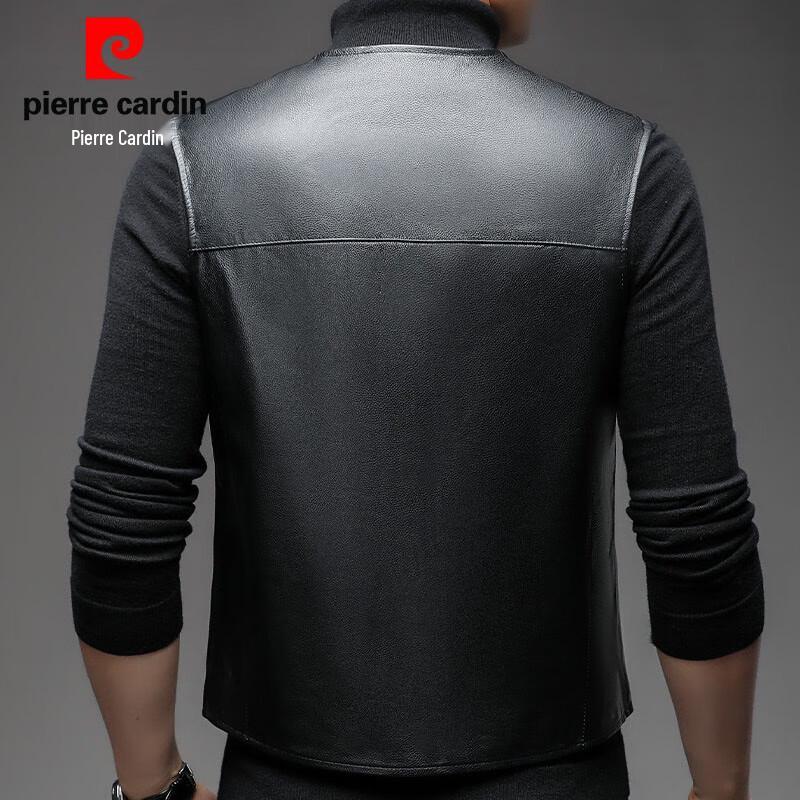 Pierre Cardin Men's V-Neck Genuine Leather Vest