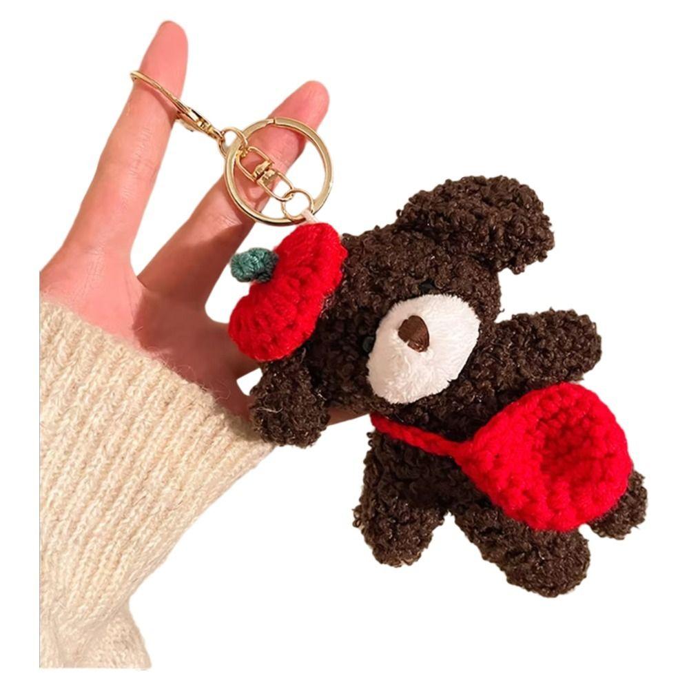 Ornement Suspendu Petit Ours Pendentif Breloque de Sac Poupée en Peluche Mignonne Porte-clés Poupée en Peluche Femmes Filles