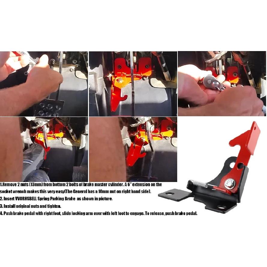 Bremskraftverstärker Ersatz für Federbremsmechanismus Verriegelbar Robust Kompatibel für Polaris RZR 800 900 1000 Modelle Autoteile