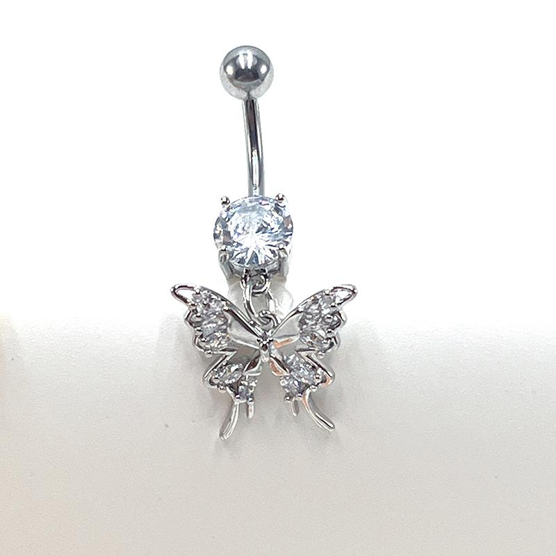Simple Butterfly Navel Ring For Women Girls  Belly Button Rings Belly Piercing Jewelry Stainless Steel Navel Rings