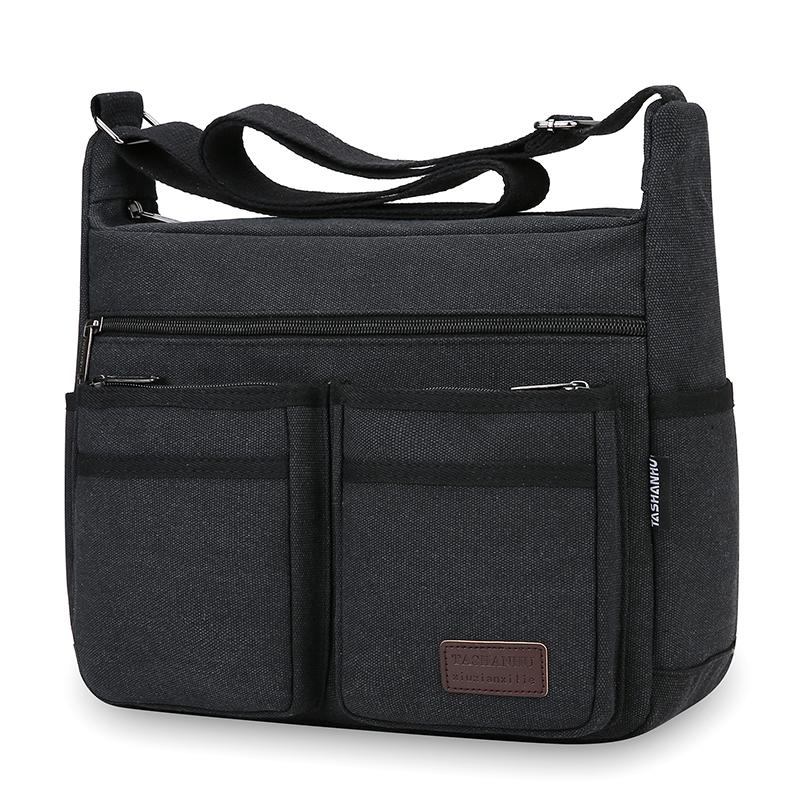 Borsa a tracolla da uomo in tela Vintage Resistente all'acqua Borsa a tracolla Cartella Borsa a spalla imbottita Borsa a mano