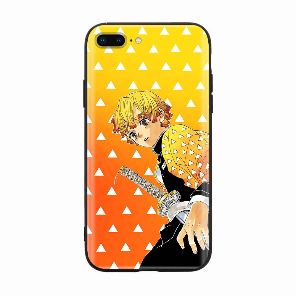 Black Case for Xiaomi Redmi 13C Note 9 iPhone XR 7 8 14 15 11 12 13 X XS Pro Max Samsung A25 S23 S24 FE Ultra Plus Demon Slayer