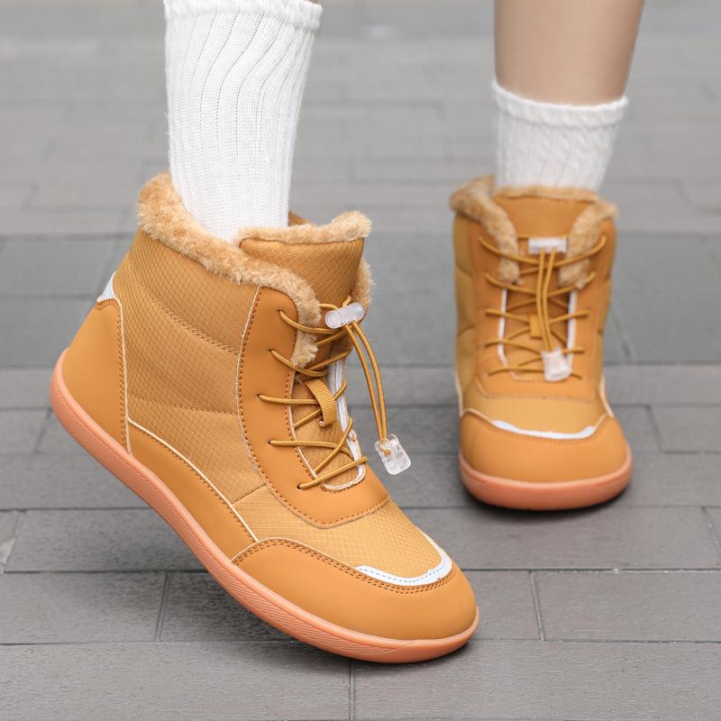 Women's Plush Lined Mid-Calf Snow Boots - Non-Slip, Thickened for Winter Hiking