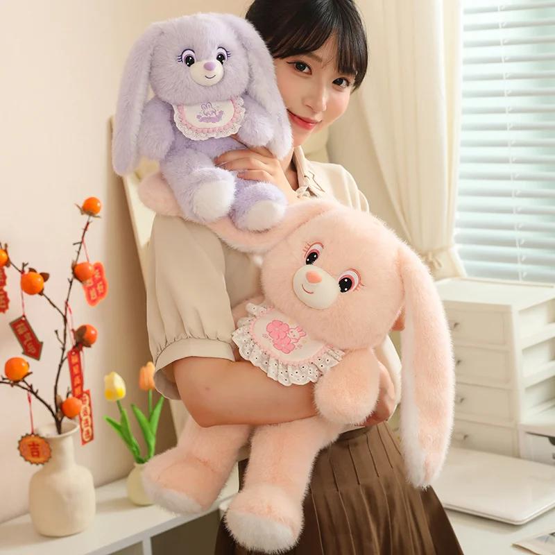 Cute Rabbit Plush Toy Soft Stuffed Long Ears Bunny Doll Funny Baby's Sleeping Companion Delicate Home Decoration Kids Gifts