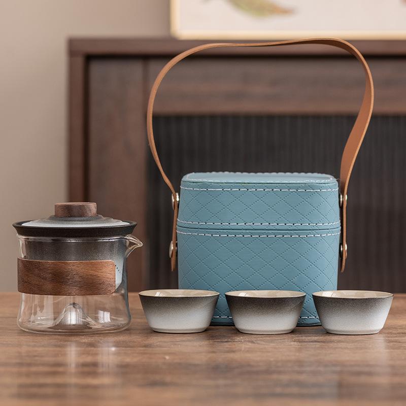 High-end Express Cup, One Pot, Three Cups, Portable Travel Tea Set, Portable Outdoor Enterprise, Company Business Gift