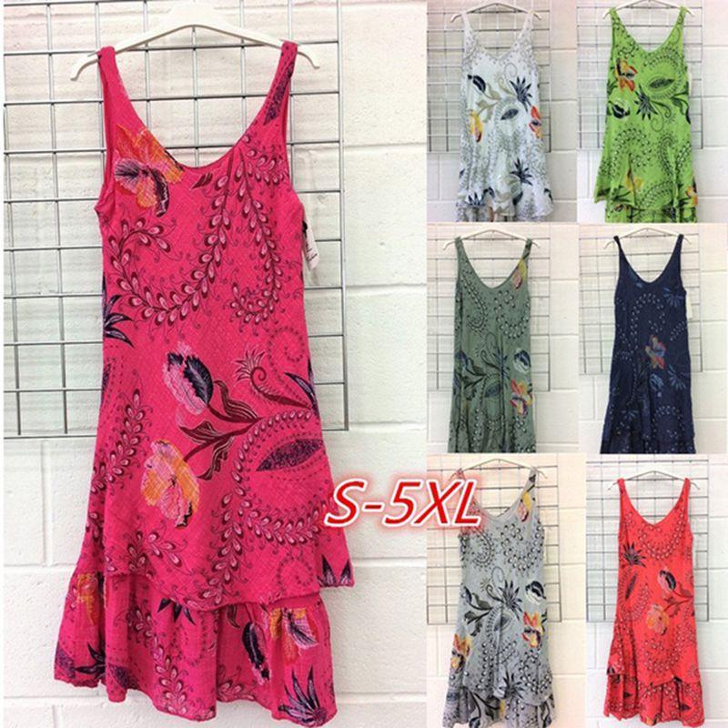 Premium Quality Womens Summer Casual Swing Sundress Sleeveless Boho Tunic Dress For Plus Size Elegance