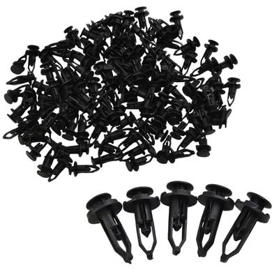 Ideamall Tryk Nitte Kofanger Clips til Kofanger Fastgørelse i Bil, 9mm, Sort, 100-pak