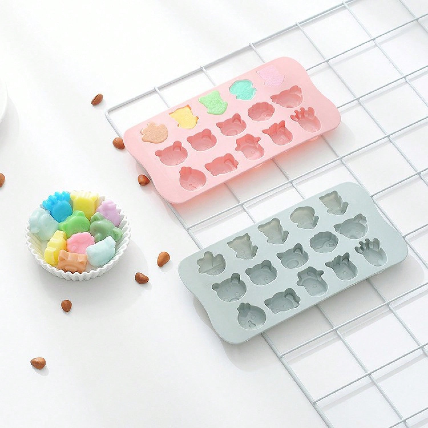 Cartoon Pig Silicone Ice Tray Ice Film Homemade Ice Cream Ice Cube Chocolate Mold for Home Use, Film Mold синий