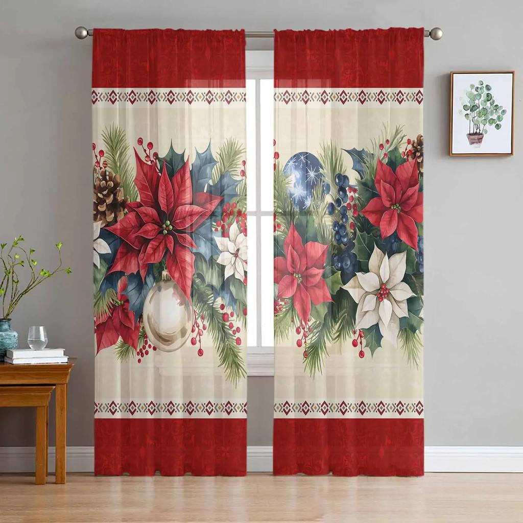 Schneeflocke Grau Schneemann Weihnachtsbaum Garn Vorhang Fenster Tüll Vorhänge Für Wohnzimmer Küche Fenster Sheer Voile Vorhänge