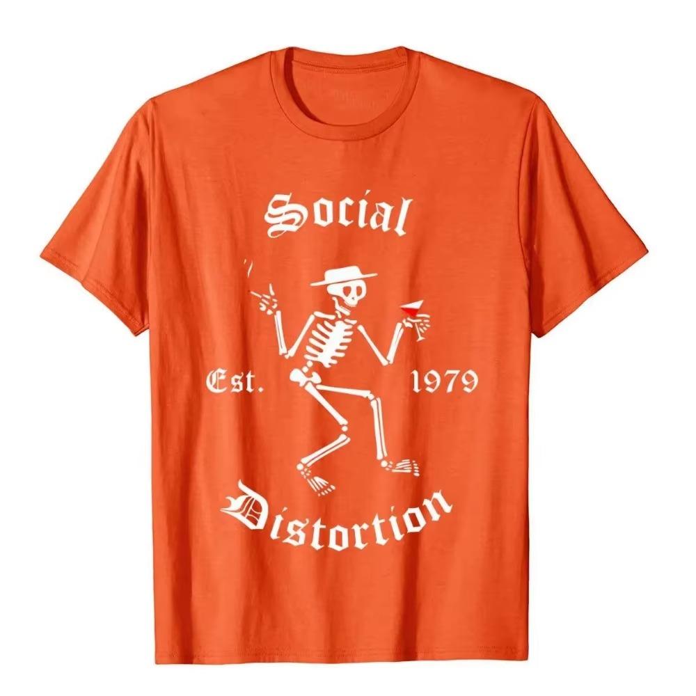 Vintage Social Arts Distortion Band Musik 1979 Legender Gåvor Översized T-shirts Designer Herr T-shirts Bomullstopar T-shirts Bekväma