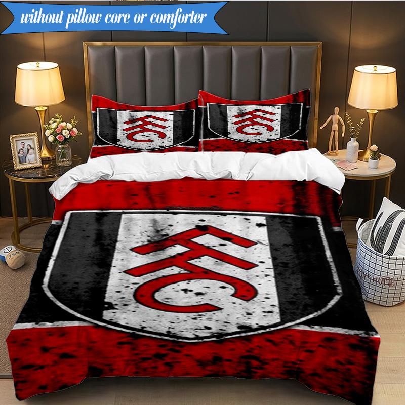 3PCS Fulham F.C Printed Soft Bedding Set,Including 1pc Duvet Cover And 2pcs Pillowcases Perfect for Bedroom, Dormitory, Fan gift