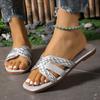 Hausschuhe aus Vollleder für Damen Schuhe Flache Sandalen Peep Toe Damen Lässige Pantoletten Weibliche Strandhausschuhe Flache Schuhe