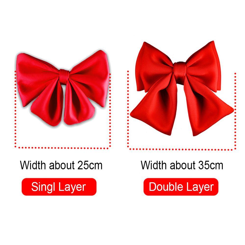 Sweet and Cool Style Red Bowknot Motorcycle Helmet Decor Soft Bow Fittings DIY Helmet Modeling Easy Install No Deformation