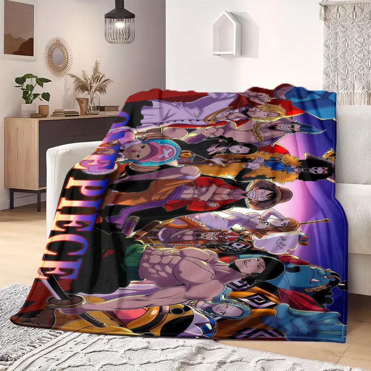 

ONE PIECE Anime Print Blanket Warm Comfortable Flannel Blanket Suitable for Bedrooms,Sofas, Beds,Chairs,Travel -QIAO91 75x90cm