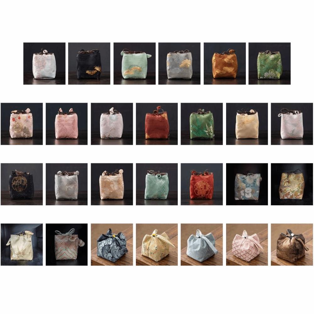 Portable Brocade Tea Set Storage Bag Thickened Embroidered Teapot Storage Bag Chinese Style Bag Vintage Style