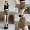 Women's 2026 High-Waisted Khaki Denim Shorts - Summer Fashion, Loose Wide-Leg Slimming Hot Pants