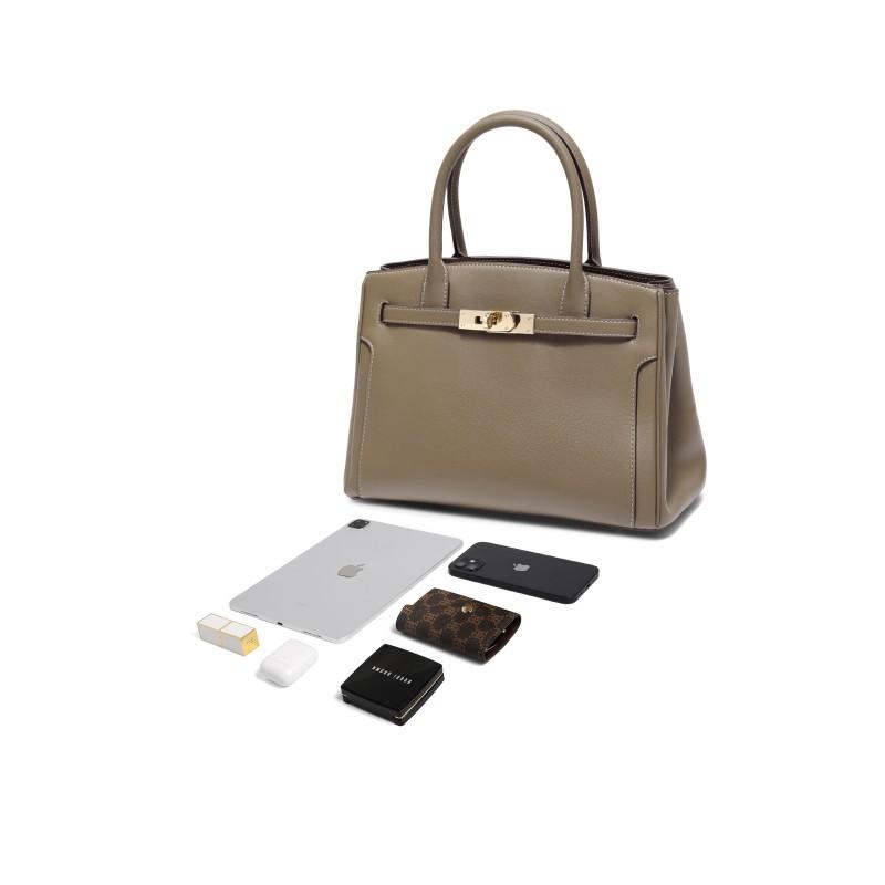 Light Luxury Top-layer Cowhide Kelli Bag Handbag Wedding High-end Trend Large Capacity Fashionable One-shoulder Cross-body