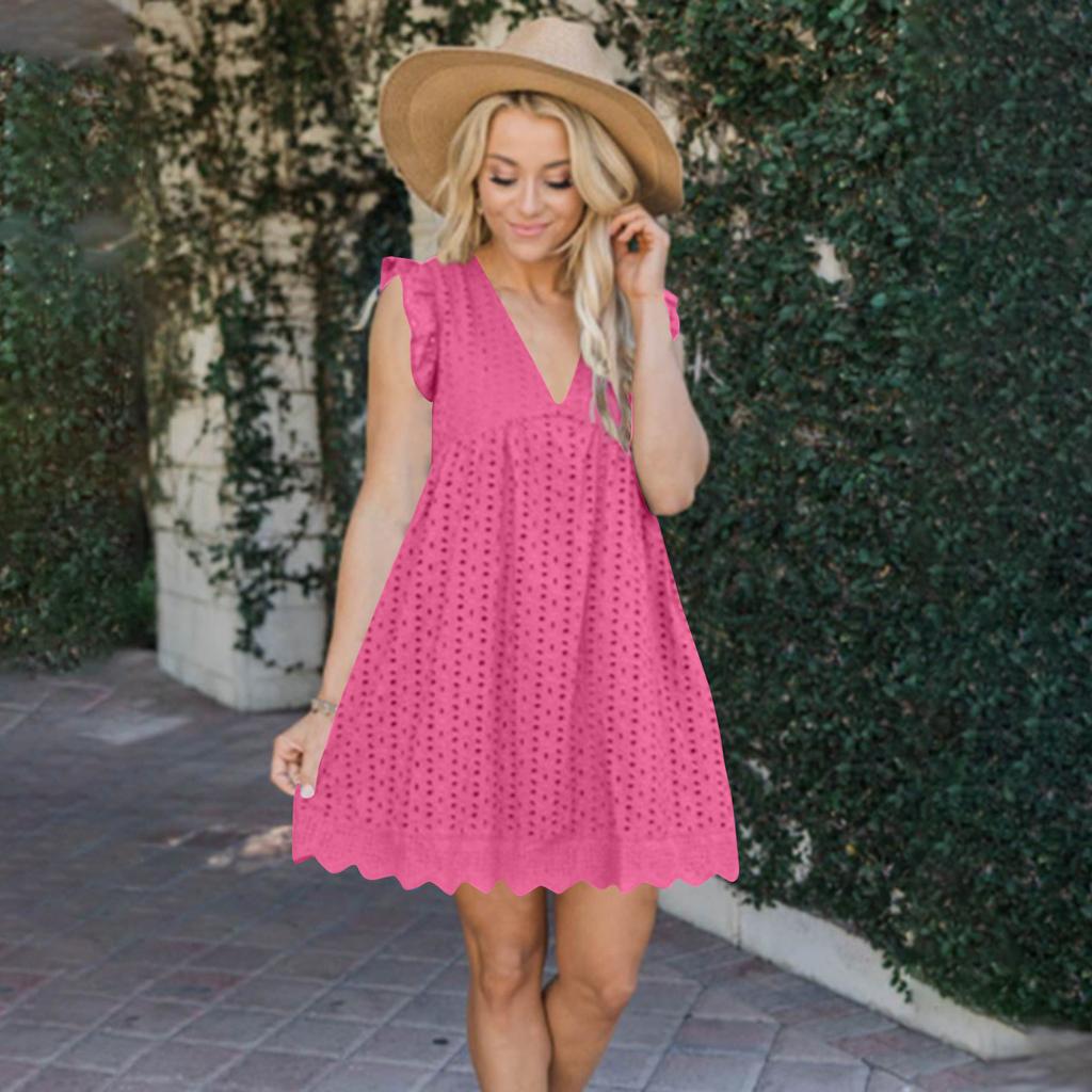 Women's Dress Summer Dress Short Built-in Medium Length Dress Beach Casual Dress With Pockets