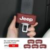 Car Seat Belt Buckle Plug Leather Car Seat Belt Clip Protective Covers For uhf9 Grand Cherokee Wrangler JK Renegade Gladiator rf3