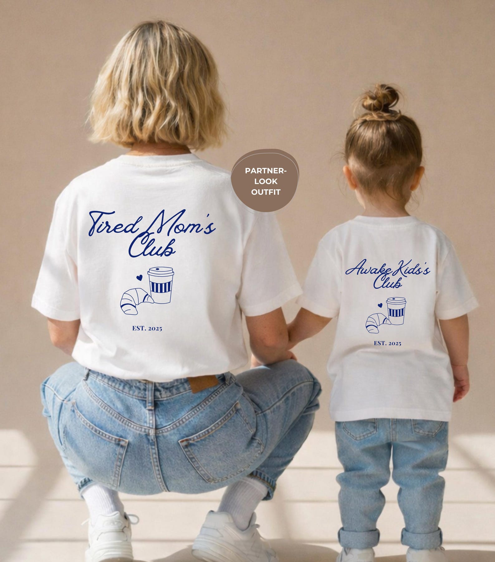 Personalized matching T-shirts - Tired Moms Club - Cotton - Mother s Day gift - Family matching set - Mother s Day 4XL