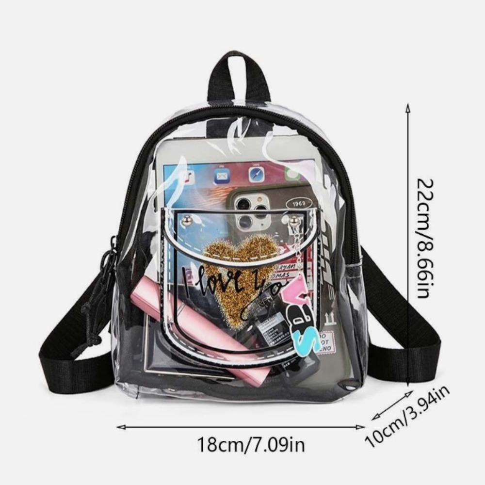 Fashion PVC Backpack Transparent Waterproof Jelly Bag Large Capacity Shopping Bags
