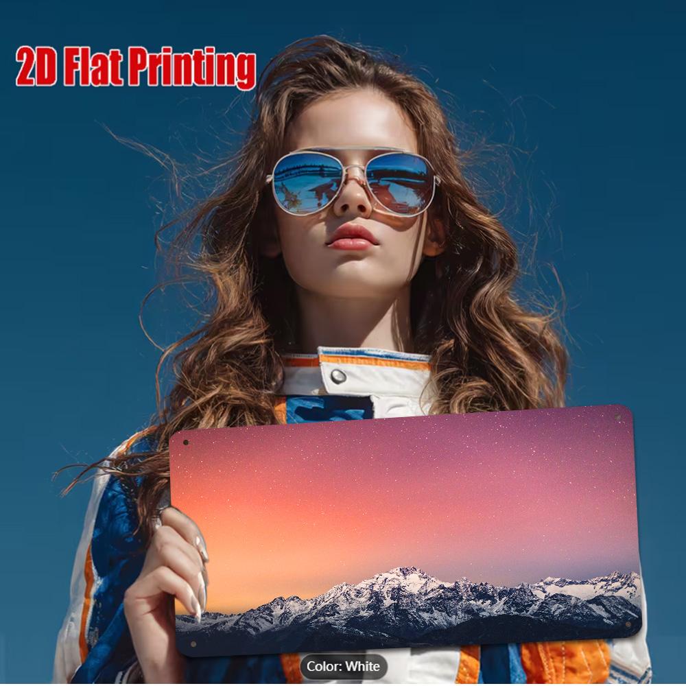 HD Metal Tin Sign Dali Erhai Lake Mountain Scenery Wall Decor 15x30cm(5.9x7.8inch)