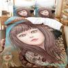 3D-gedrucktes Junji Ito Manga Bettwäscheset Jungen Mädchen Twin Queen Größe Bettbezug Kissenbezug Bett Kinder Erwachsene Heimtextil