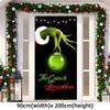 Grinched 90X200Cm Christmas Door Decoration Green Monster Merry Xmas Backdrop Christmas Door Cover New Year Party Supplies