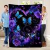 Elegant Butterfly & Rose Blanket: Embrace The Luxurious Design, Ultra-Soft Fabric, And Cozy Vibes For Your Stylish Home Decor