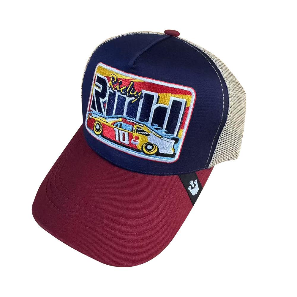 Baseball Cap Alphabet Scenic Racing Pattern Sun Hat Wide Brim American Truck Driver Cap Sunscreen Breathable