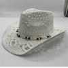 Elegant Wide Brims Woven Straw Hat with Seashells Decoration for Women Men Outdoor Fun Activity Breathable Headwear