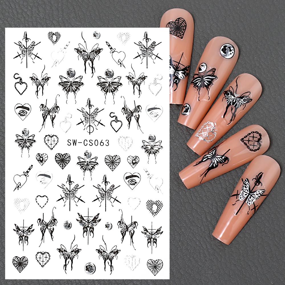 1PCS Dark Butterfly Nail Art Stickers