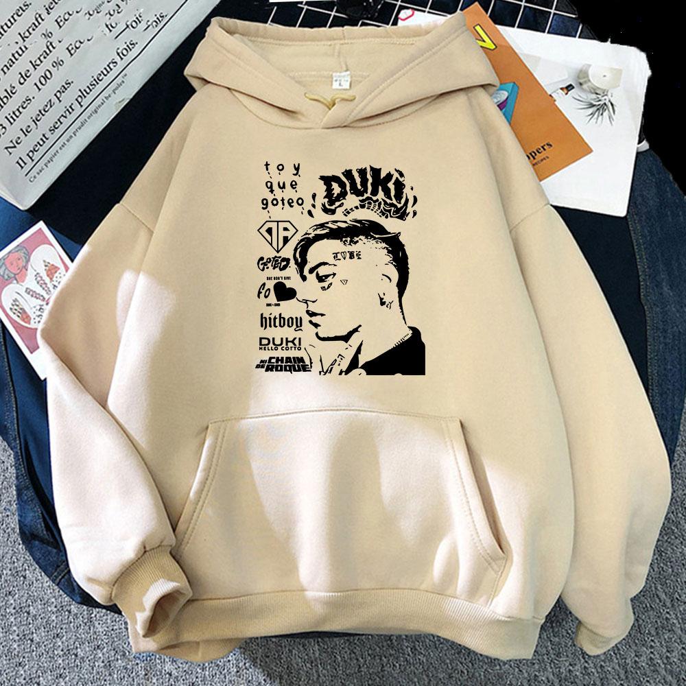 

Тяжелая ментальная уличная одежда Duki From The End of The World Hoodies Рэпер Хип-хоп Мода Длинные рукава с капюшоном Пуловеры Мужчины XS белый