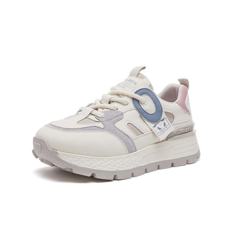 

Women s four seasons new platform women s shoes Korean version platform heightening breathable contrasting color casual fashion dad shoes 2025 40