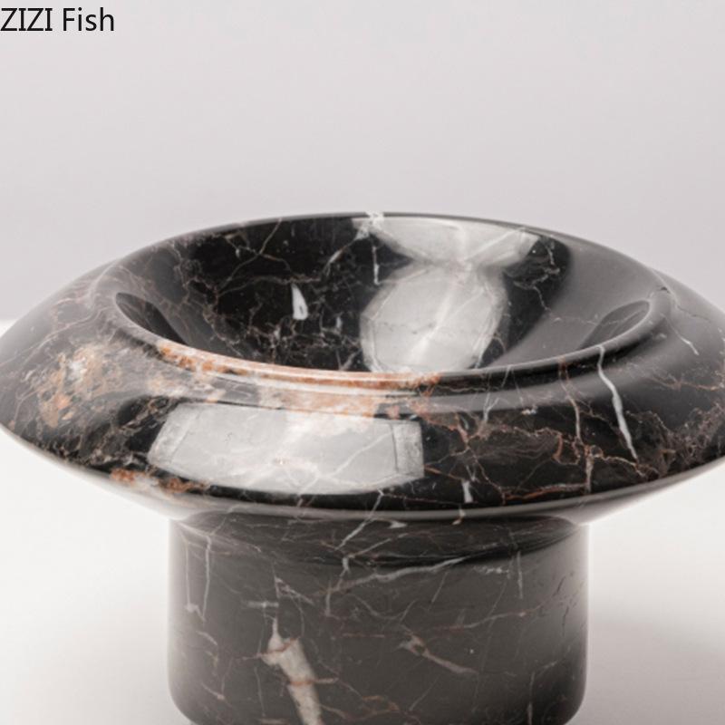 Naturalny Marmur Okrągły Wazon Doniczki Dekoracja Biurka Kompozycja Kwiatowa Nowoczesne Rzemiosło Wazony Kwiatowe Estetyczny Wystrój Pokoju