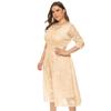 Taglie forti Xl-6xl Abito da sera popolare di nuova moda Lunghezza media Abiti da donna in pizzo cavo Rosso Bianco Nero Blu Verde Abiti
